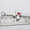 kt Garnet Dagger Pendant Transfixing Winged Heart, 925 Sterling Silver