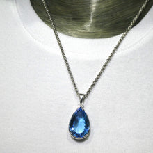 Load image into Gallery viewer, Blue Topaz Pendant | Flawless Faceted Teardrop | 925 Sterling Silver | Uplift Spirit | Clear Mental Fatigue | Crystal Heart Melbourne Australia since 1986