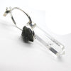 Raw Moldavite Nugget Pendant On Clear Quartz Point | 925 Sterling Silver | Genuine Gems from Crystal Heart Melbourne Australia since 1986 