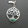 Malachite Pendant | 925 Silver | Small Cabochon in Silver Tree | Female Power | Detox Nature |  Genuine Gems from Crystal Heart Melbourne Australia est 1986
