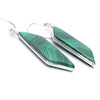 Malachite Earring | Parallelogram Cabochons | 925 Sterling Silver | Empower the Feminine | Detox | Empower | Crystal Heart Melbourne Australia since 1986