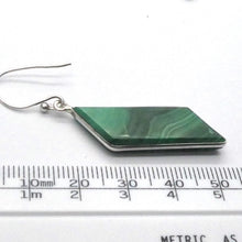 Load image into Gallery viewer, Malachite Earring | Parallelogram Cabochons | 925 Sterling Silver | Empower the Feminine | Detox | Empower | Crystal Heart Melbourne Australia since 1986