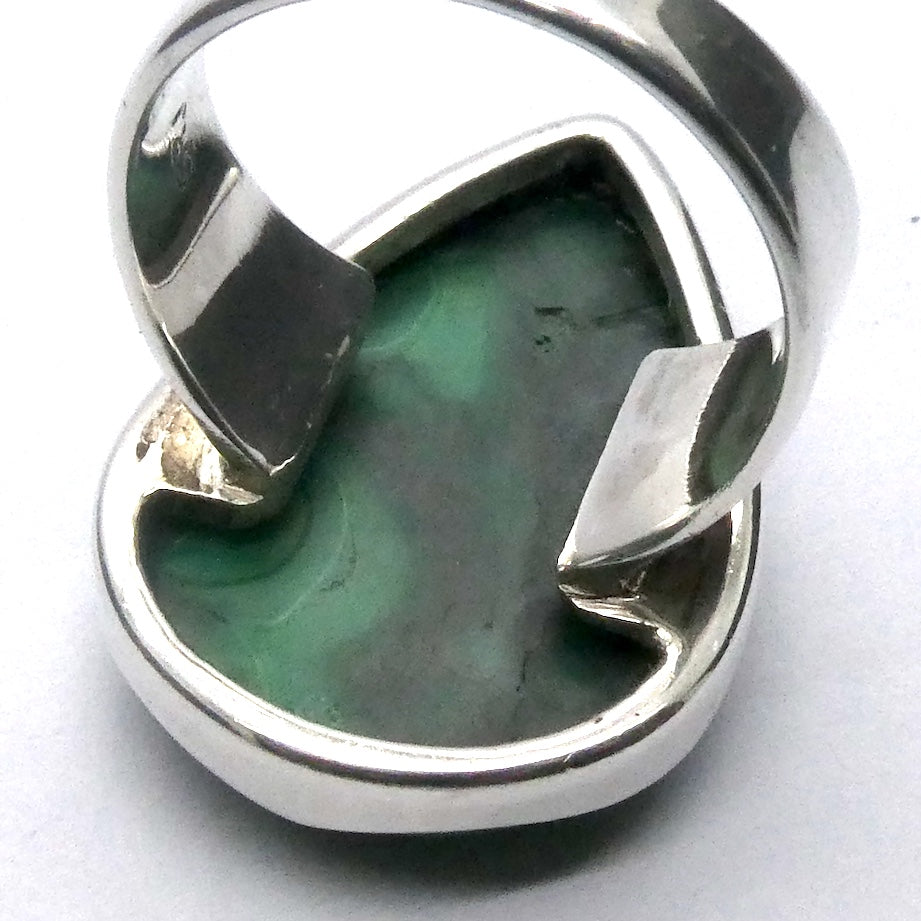 Malachite Ring | Teardrop Cabochon | 925 Silver Setting | Adjustable Band | US Size 6.5 | Aus M1/2 | Detox, Feminine Power | Crystal Heart Melbourne est 1986