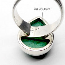 Load image into Gallery viewer, Malachite Ring | Teardrop Cabochon | 925 Silver Setting | Adjustable Band | US Size 7 - 8  | Detox, Feminine Power | Crystal Heart Melbourne Australia est 1986