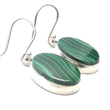 Load image into Gallery viewer, Malachite Earring | Oval Cabochons | Bezel Set | 925 Sterling Silver | Empower the Feminine | Detox | Empower | Crystal Heart Melbourne Australia since 1986