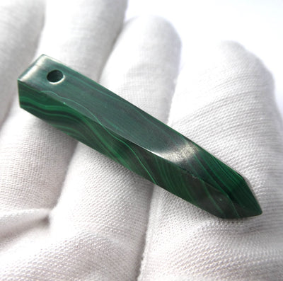 Malachite Pendant | Plain Double Point with hole drilled for chain | Highly Polished | Congo | Genuine Gems, Crystal Heart Melbourne Australia est 1986