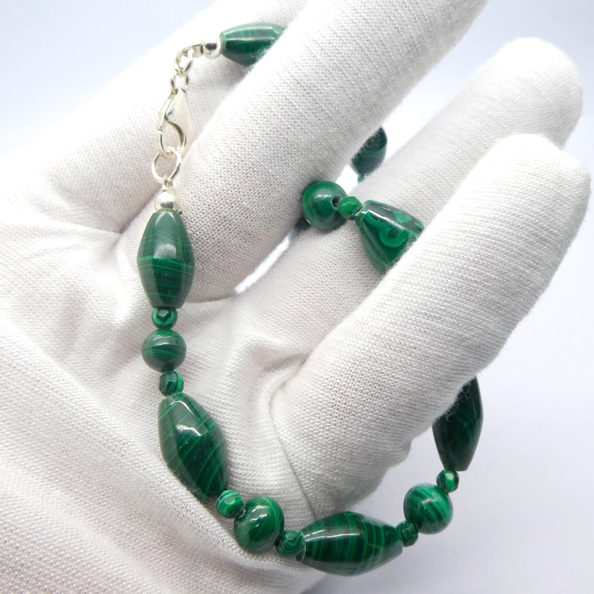 Malachite Necklace with 925 Sterling Silver