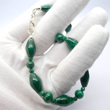 Load image into Gallery viewer, Malachite Necklace with 925 Sterling Silver
