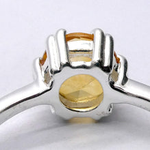 Load image into Gallery viewer, Citrine Ring | Faceted Round | 925 Sterling Silver | Prong Setting | US Size 8 or 10 |Positive Abundance Energy | Confidence | Crystal Heart  Australia 1986
