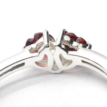 Load image into Gallery viewer, Garnet Ring | Twin Hearts | Romantic | 925 Sterling Silver | US Size 6.7.8.9.10 |  Genuine Gems from Crystal Heart Melbourne Australia since 1986
