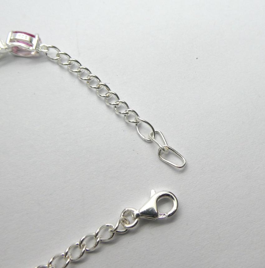 Tourmaline Bracelet | 20 faceted teardrops | Dainty Adjustable | Red Pink Yellow Gold | 925 Sterling Silver | Crystal Heart Melbourne Australia since 1986