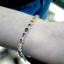 Load image into Gallery viewer, Tourmaline Bracelet | 20 faceted teardrops | Dainty Adjustable | Red Pink Yellow Gold | 925 Sterling Silver | Crystal Heart Melbourne Australia since 1986