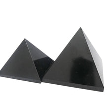 Load image into Gallery viewer, Black Onyx Pyramid | Balance Material and Spiritual | Manifest vision | Personally Empowering | Genuine Gems from Crystal Heart Melbourne Australia since 1986