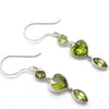 Dainty Peridot Earrings | Faceted Heart, Round & Marquis| 925 Sterling Silver | Joyful Heart Luck Prosperity | Genuine Gems Crystal Heart Australia since 1986