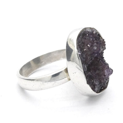 Amethyst Ring, Raw Cluster, 925 Sterling Silver, r1
