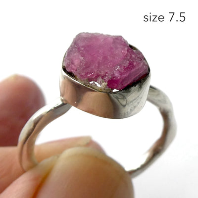Tourmaline Ring | Pink Rubellite | Unpolished Nugget | 925 Silver | US Size 7.5 | Size 9 | Empower Love | Emotional Clarity | Crystal Heart Australia since 1986