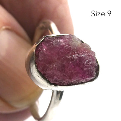 Tourmaline Ring | Pink Rubellite | Unpolished Nugget | 925 Silver | US Size 7.5 | Size 9 | Empower Love | Emotional Clarity | Crystal Heart Australia since 1986