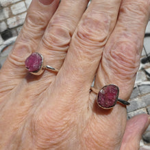 Load image into Gallery viewer, Tourmaline Ring | Pink Rubellite | Unpolished Nugget | 925 Silver | US Size 7.5 | Size 9 | Empower Love | Emotional Clarity | Crystal Heart Australia since 1986