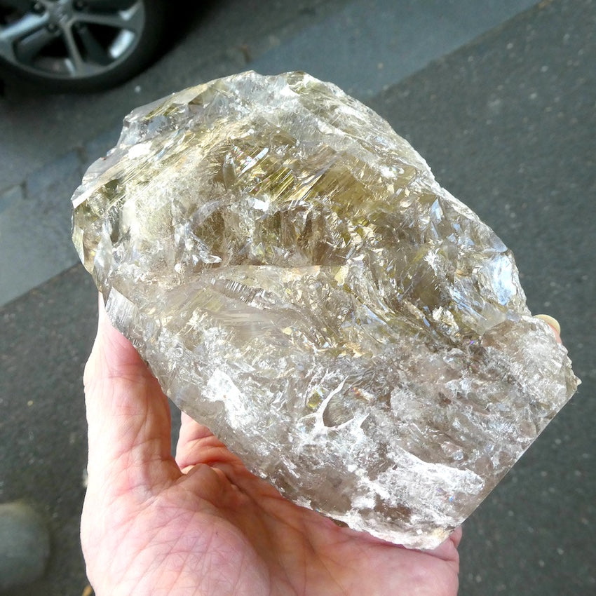 Large  Elestial  Point | Cut Base Generator | Skeletal | Mellow Smoky | Celestial Shaman Stone | Genuine gems from Crystal Heart Australia since 1986