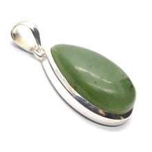 Load image into Gallery viewer, Nephrite Jade Pendant | Teardrop Cabochon | 925  Silver | Translucency | Refined Heart Energy | Harmony | Health | Crystal Heart Melbourne Australia since 1986