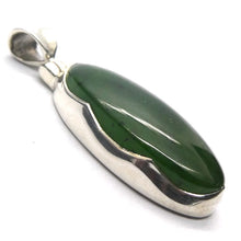 Load image into Gallery viewer, Nephrite Jade Pendant | Oval Cabochon | 925 Sterling Silver | Good colour and Translucency | Refined Heart Energy | Genuine Gems from Crystal Heart Melbourne Australia since 1986