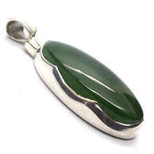 Load image into Gallery viewer, Nephrite Jade Pendant | Oval Cabochon | 925 Sterling Silver | Good colour and Translucency | Refined Heart Energy | Genuine Gems from Crystal Heart Melbourne Australia since 1986