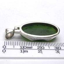 Load image into Gallery viewer, Nephrite Jade Pendant | Oval Cabochon | 925 Sterling Silver | Good colour and Translucency | Refined Heart Energy | Genuine Gems from Crystal Heart Melbourne Australia since 1986
