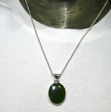 Load image into Gallery viewer, Jade Pendant, Oval Cabochon, 925 Sterling Silver, g2