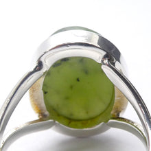 Load image into Gallery viewer, Nephrite Jade Ring | Oval Cabochon | 925 Sterling Silver | US Size 7 | AUS Size N1/2 | Refined Heart Energy | Crystal Heart Melbourne Australia since 1986