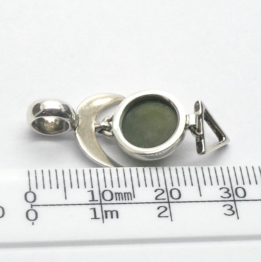 Nephrite Jade Pendant Earring | Dainty Set | 925 Sterling Silver | Good colour and Translucency | Refined Heart Energy | Genuine Gems from Crystal Heart Melbourne Australia since 1986
