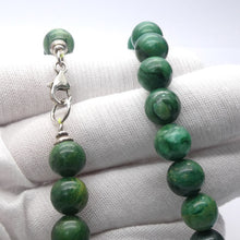 Load image into Gallery viewer, Myanmar Jade Necklace | 10 mm beads by 44 cm long | Sterling Silver Clasp | Strong green| Heart Healing | Crystal Heart Melbourne Australia since 1986