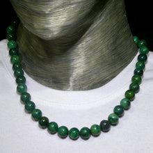Load image into Gallery viewer, Myanmar Jade Necklace | 10 mm beads by 44 cm long | Sterling Silver Clasp | Strong green| Heart Healing | Crystal Heart Melbourne Australia since 1986