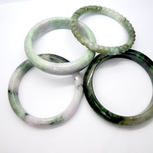 Load image into Gallery viewer,  Jade Bangle | Myanmar Jadeite | Green, White, Lilac | Heart and Spirit Healing | Taurus Gemini Libra | Genuine Gems Crystal Heart Melbourne Australia est 986