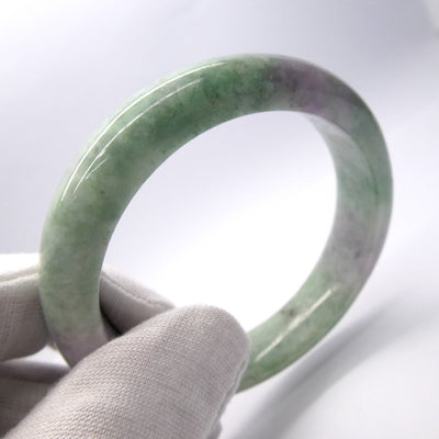  Jade Bangle | Myanmar Jadeite | Green, White, Lilac | Heart and Spirit Healing | Taurus Gemini Libra | Genuine Gems Crystal Heart Melbourne Australia est 986