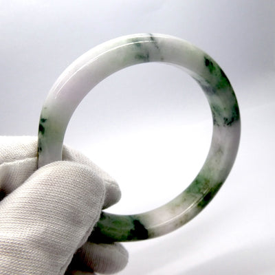  Jade Bangle | Myanmar Jadeite | Green, White, Lilac | Heart and Spirit Healing | Taurus Gemini Libra | Genuine Gems Crystal Heart Melbourne Australia est 986