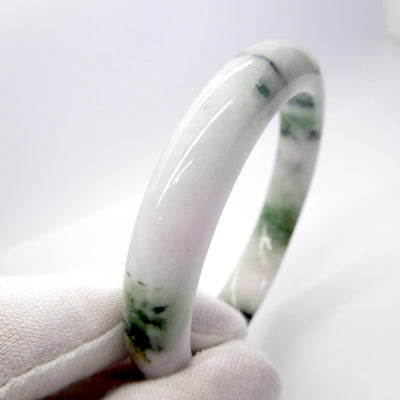  Jade Bangle | Myanmar Jadeite | Green, White, Lilac | Heart and Spirit Healing | Taurus Gemini Libra | Genuine Gems Crystal Heart Melbourne Australia est 986