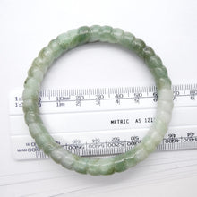 Load image into Gallery viewer,  Jade Bangle | Myanmar Jadeite | Carved Green, White | Healthy Heart |  Long Life | Taurus Gemini Libra | Genuine Gems Crystal Heart Melbourne Australia est 986