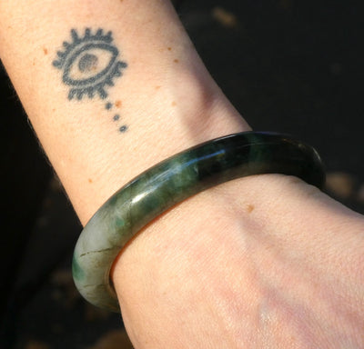  Jade Bangle | Myanmar Jadeite | Forest Green | Health | Long life | Taurus Gemini Libra | Genuine Gems Crystal Heart Melbourne Australia est 986