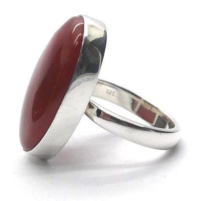 Carnelian Ring | Large Oval Cabochon | 925 Silver | US Size 6 to 8 | Good Colour, translucency | Creativity Focus | Crystal Heart Melbourne Australia est 1986 |