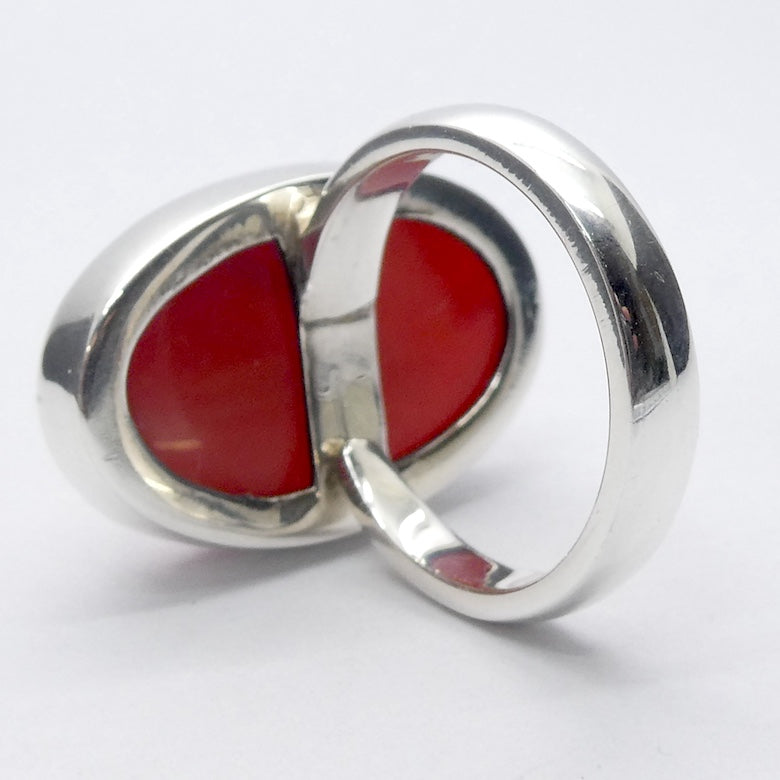 Carnelian Ring | Large Oval Cabochon | 925 Silver | US Size 6 to 8 | Good Colour, translucency | Creativity Focus | Crystal Heart Melbourne Australia est 1986 |