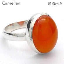 Load image into Gallery viewer, Carnelian Ring | Oval Cabochon | 925 Sterling Silver | US Size 9 | Good Colour &amp; translucency | Creativity Focus | Crystal Heart Melbourne Australia est 1986 |