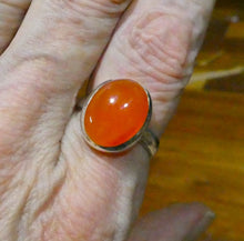 Load image into Gallery viewer, Carnelian Ring | Oval Cabochon | 925 Sterling Silver | US Size 9 | Good Colour &amp; translucency | Creativity Focus | Crystal Heart Melbourne Australia est 1986 |