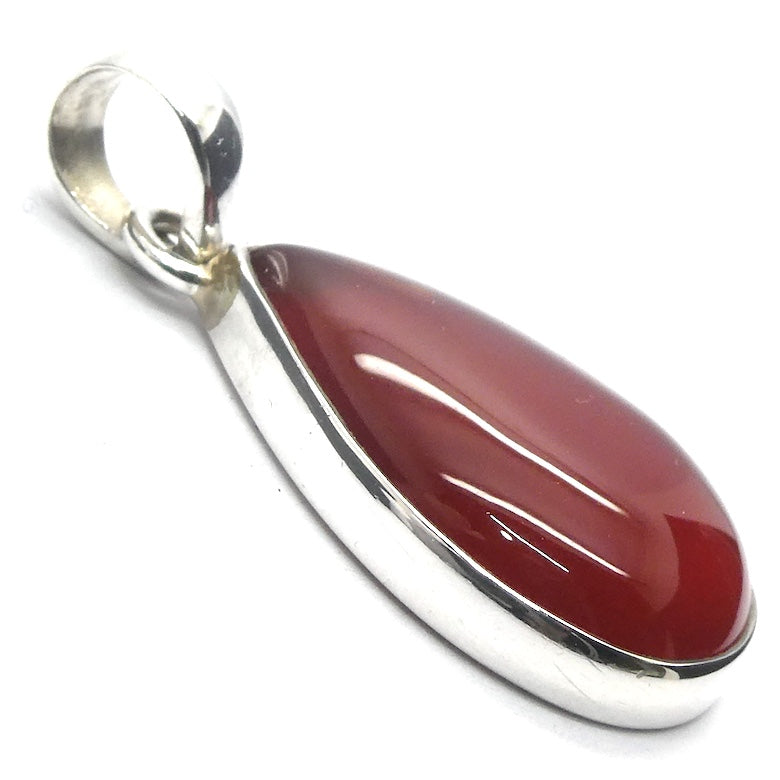 Carnelian Pendant |Teardrop Cabochon | 925 Sterling Silver | Good Colour & translucency | Creativity Focus | Crystal Heart Melbourne Australia est 1986 |