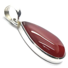 Load image into Gallery viewer, Carnelian Pendant |Teardrop Cabochon | 925 Sterling Silver | Good Colour &amp; translucency | Creativity Focus | Crystal Heart Melbourne Australia est 1986 |