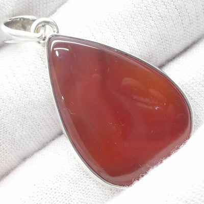 Carnelian Pendant | Teardrop Cabochon | 925 Sterling Silver | Good Colour & translucency | Creativity Focus | Crystal Heart Melbourne Australia est 1986 |