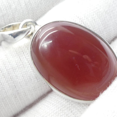 Carnelian Pendant | Oval Cabochon | 925 Sterling Silver | Good Colour & translucency | Creativity Focus | Crystal Heart Melbourne Australia est 1986 |