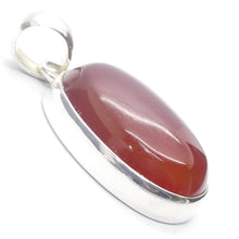 Load image into Gallery viewer, Carnelian Pendant | Oval Cabochon | 925 Sterling Silver | Good Colour &amp; translucency | Creativity Focus | Crystal Heart Melbourne Australia est 1986 |