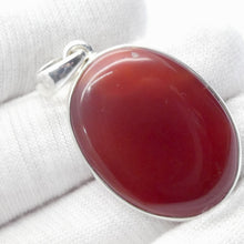 Load image into Gallery viewer, Carnelian Pendant | Oval Cabochon | 925 Sterling Silver | Good Colour &amp; translucency | Creativity Focus | Crystal Heart Melbourne Australia est 1986 |