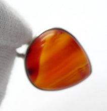 Load image into Gallery viewer, Carnelian Agate Pendant | Heart Cabochon | light banding | 925 Sterling Silver | Good Colour &amp; translucency | Crystal Heart Melbourne Australia est 1986 |