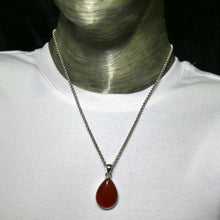 Load image into Gallery viewer, Carnelian Pendant |Teardrop Cabochon | 925 Sterling Silver | Good Colour &amp; translucency | Creativity Focus | Crystal Heart Melbourne Australia est 1986 |